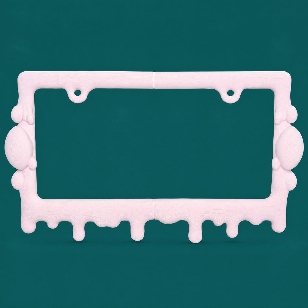Empty bubblegum pink slime frame on a deep teal background