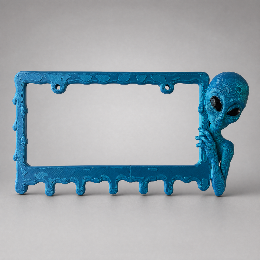 Deep Signal alien frame on a neutral grey studio backdrop