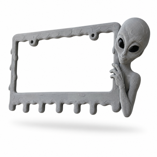 Graphite alien frame at a three-quarter angle with soft drop shadow
